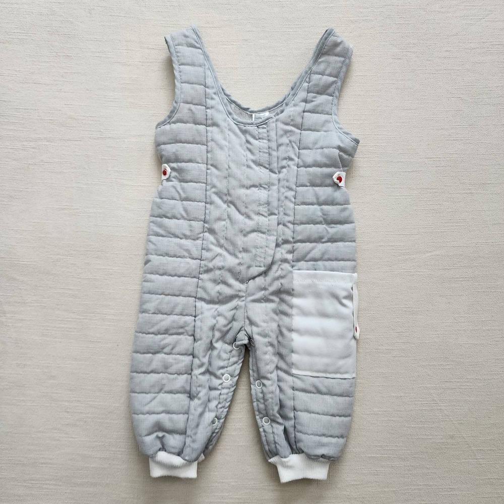 Vintage Grey Quilted Romper 12 months